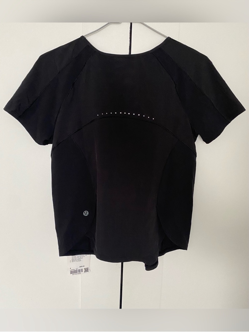 NWT Lululemon Lightweight Stretch Run Short Sleeve Shirt Size 4 Black - Picture 2 of 3